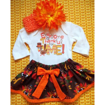 

US Baby Girls My 1st Thanksgiving Outfit Tops Romper Tutu Dress 3PCS Clothes Set