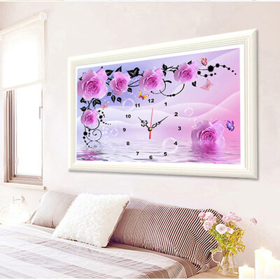 

5D DIY Flowers Clock Full Dill Diamond Painting Picture Craft Perfect Home Decor