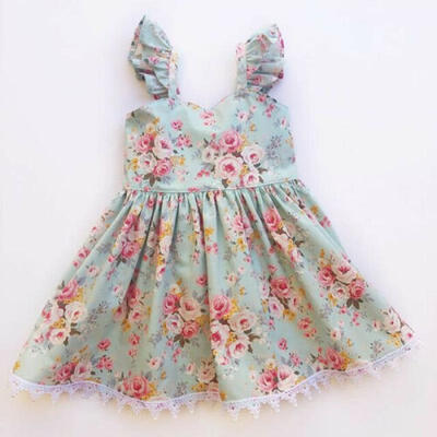 

Toddler Kids Baby Girls Ruffle Floral Lace Dress Princess Party Sundress Clothes