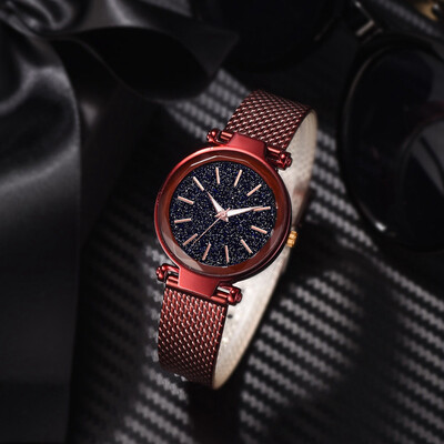 

RM Cool Fashion Without Digital Simple Star Sky Dial Ladie Mesh With Quartz Watch