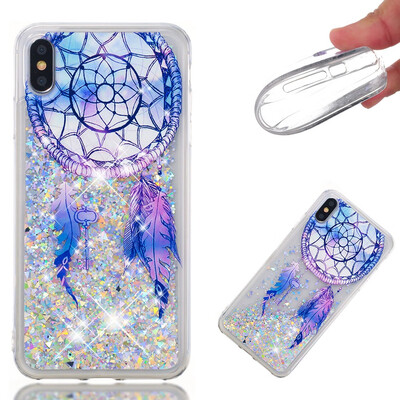 

Glitter Liquid Case for Iphone XS Max Fashion Pattern Bling Rugged Shockproof Soft TPU Cover