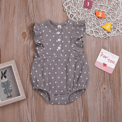 

Newborn Kids Baby Girls Clothes 4th of July Stars Print Romper Bodysuit Outfits