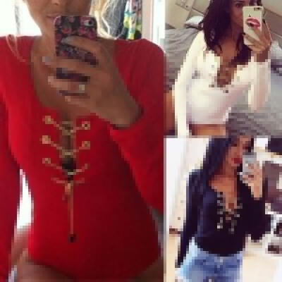 

Sexy woman Long-Sleeved Shirts Mono Leotard Body Stretch Blouse Top Shirt