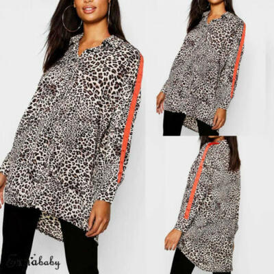 

Women Long Sleeve Leopard Printing Loose Tops Casual Tee Shirt Blouse Shirt USA