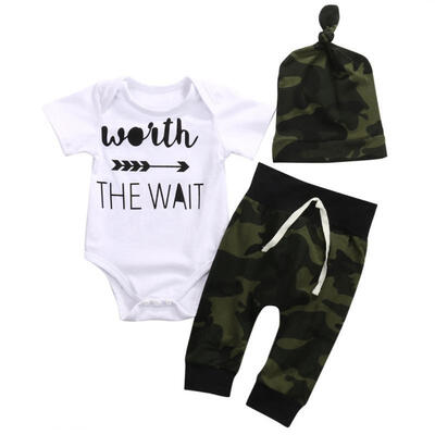 

UK seller BABY&acuteS 3Pcs Jumpsuit Outfits T-shirt TopsPantsHat