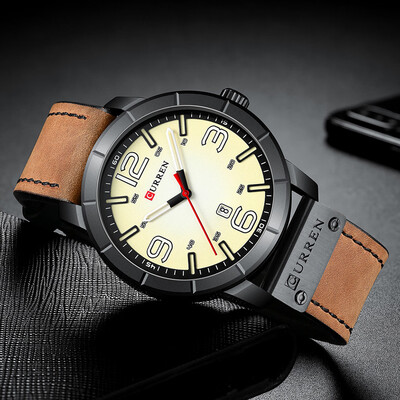 

Gobestart Waterproof Large Dial Mens Casual Fashion Calendar Leather Large Dial Watch
