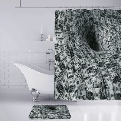 

Toponeto New Waterproof Shower Curtain with 12 Hooks 3D Printed Bathroom Polyester