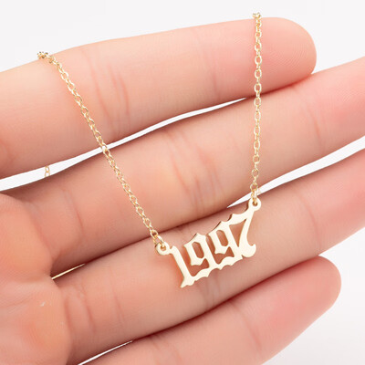 

Sale Custom Jewelry Special Date Year Number Necklace for Women from 1980 to 2002 Personalized Collares Necklaces