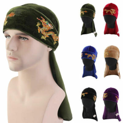 

Unisex Men Women Velvet Breathable Bandana Cap Turban Hats Durag Headwear Scarf