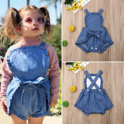 

Newborn Kid Baby Girl Ruffle Bib Pants Romper Overalls Cotton Outfits Clothes