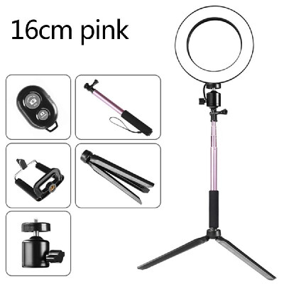 

DC5V 5W 64 LED Ring Light Round Selfie Camera Lamp with Telescopic Tripod Cellphone Holder BT Connected Remote Control 160MM Dia