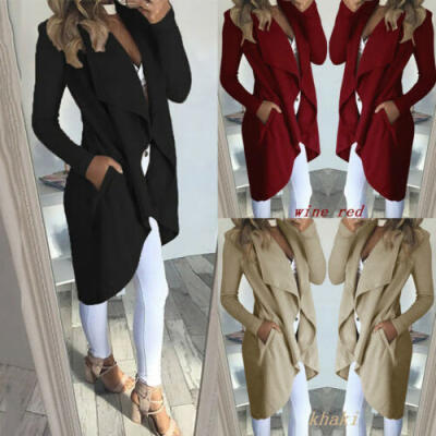 

US Womens Long Tops Coat Jacket Blazer Suit Shawl Plus Cardigan Outwear -2XL