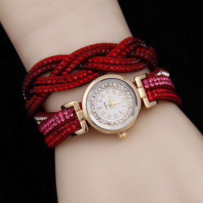 

Explosion models full diamond bracelet watch womens winding twist quartz watch