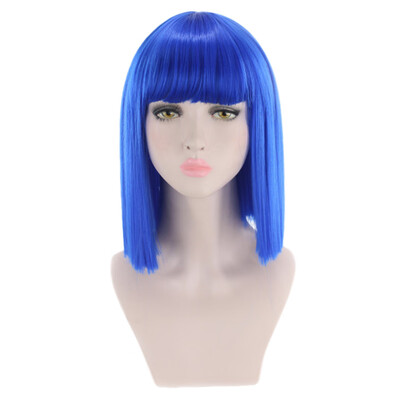 

Gobestart Short Straight Heat Resistant Synthetic Hair Gray Nature Black Womens