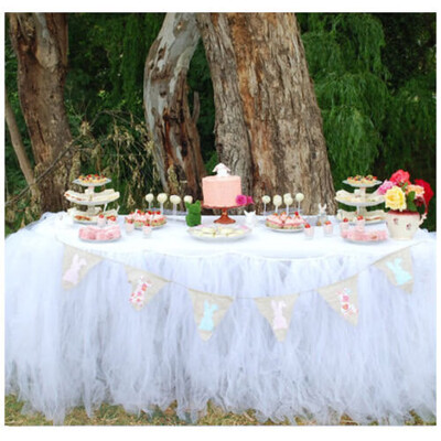 

TUTU Table Skirt For Wedding Birthday Baby Shower Tableware Decor Tulle