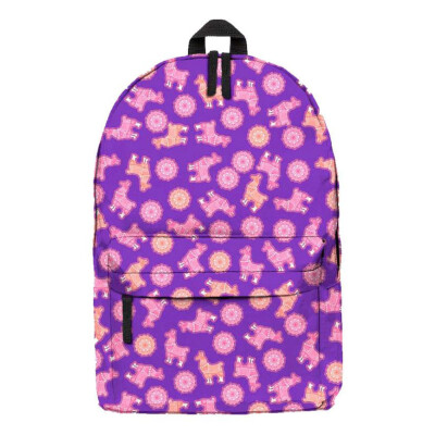 

New Customized Design Alpaca Printed Women Girl Oxford Cloth Backpack Travel Laptop Backpack Student Teenager School Shoulder Bag