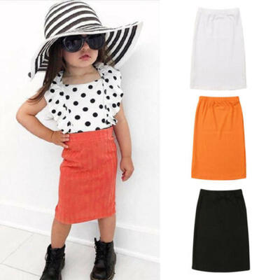 

US Toddler Kid Baby Girl Solid Knitted Skirts Slim Hip Short Dress Clothes 1-5Y