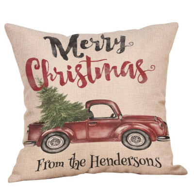 

Siaonvr Merry Christmas Pillow Cases Cotton Linen Sofa Cushion Cover Home Decor