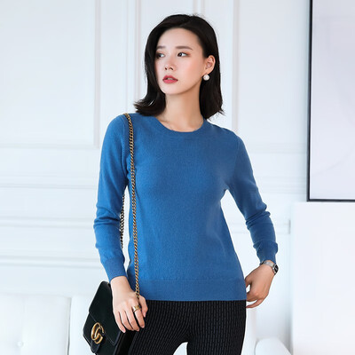 

QIANMUCHUN Womens round neck cashmere woolen suéter de lana Fashion Soft 5784