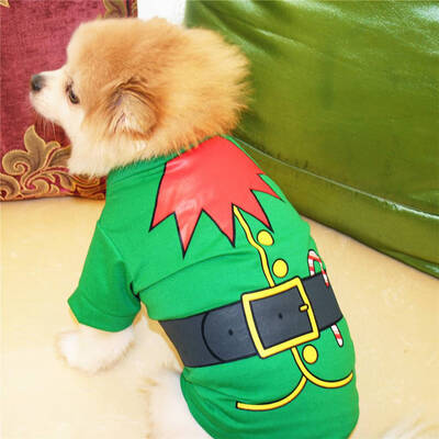

Dog Christmas Costume Puppy T-shirt Winter Autumn Small Dogs Cartoon Print Clothes Party Top