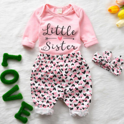 

Newborn Infant Baby Girl Outfits Clothes Romper Bodysuit Pants Legging Set 0-24M