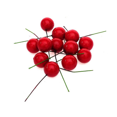 

12pcs Foam Fake Simulation Cherry Christmas Tree Decor Fruit Wreath Ornament Christmas Tree Jewelry Accessories