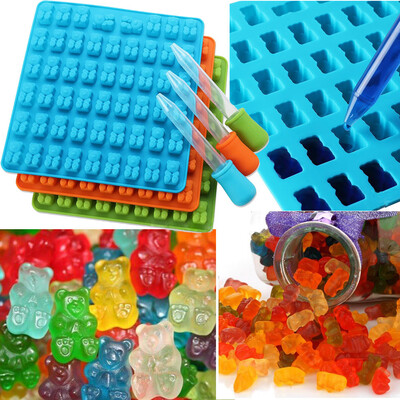 

Siaonvr 53 Cavity Silicone Gummy Bear Chocolate Mold Candy Maker Ice Tray Jelly Moulds