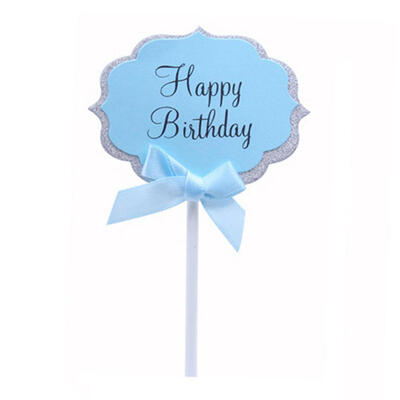 

5pcs Happy Birthday Cake Topper Paper Dessert Cake Decorative Insert Card