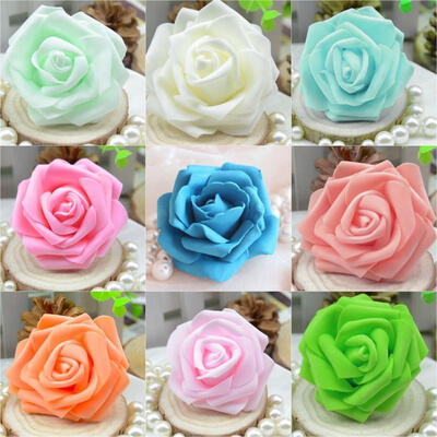 

50 pcs Artificial Foam Rose Flowers Home Bouquet Wedding Party Craft Decor DIY