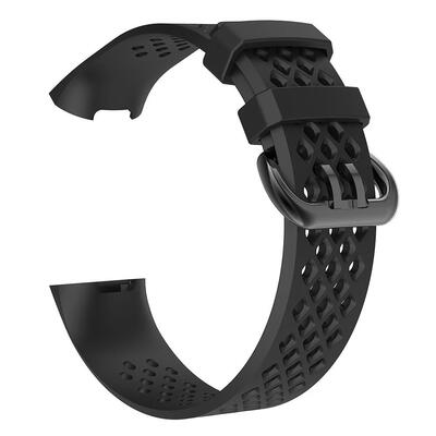 

Silicone Porous Breathable Wrist Band Watchband Strap for Fitbit Charge 3