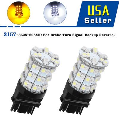 

3157 Dual Color Switchback WhiteAmber SMD 60 LED Turn Signal Corner Light Bulbs