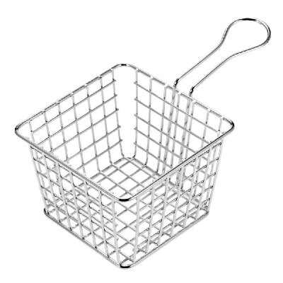 

Kitchen French Fry Basket Square Poaching Boiling Deep Frying Snack Food Frying Basket Holder Cook Tool with Handles for Home Rest