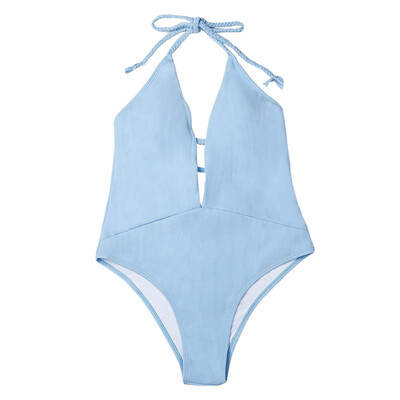 

Roseonmyhand Women Sexy One-Piece Swimsuit Bandage Padded Bra Beach Halter Bikini Set Swimwer