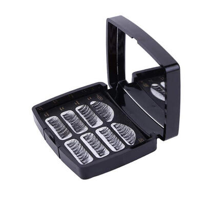 

8pcs False Eyelashes Makeup Handmade Natural Fake Eye Lashes with Mirror