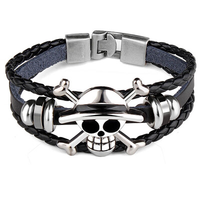 

Exaggerated Atmosphere One Piece Drop Oil Stainless Steel Skull Bracelet