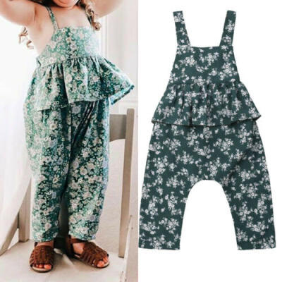 

AU Toddler Baby Girls Summer Floral Ruffle Jumpsuit Romper Cute Outfits Clothes