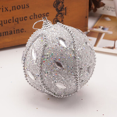 

Siaonvr Christmas Rhinestone Glitter Baubles Ball Xmas Tree Ornament Decoration 8CM