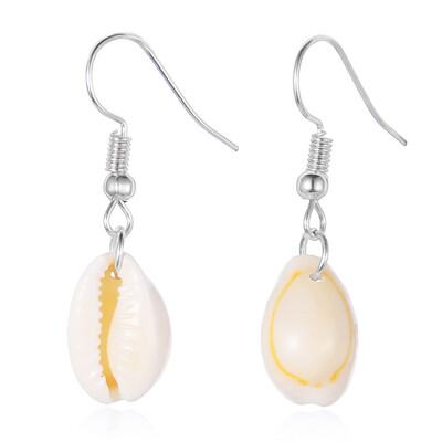 

Natural Cowrie Shell Pendant Drop Earrings Handmade Sea Shell Beads Ear Stud Boho Hawaii Sea Beach Jewelry