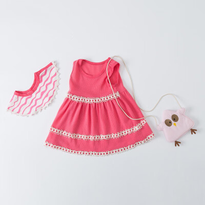 

Summer Dress Casual Baby Girls Sleeveless Cute Lace Design Dress Kids Toddler Pageant Princess Sundress