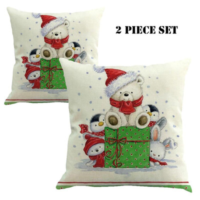 

Tailored Merry Christmas Pillow Cases Linen Sofa Cushion Cover Home Decor Pillow Core