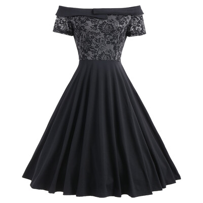 

Lace Panel Off The Shoulder Cocktail Dress