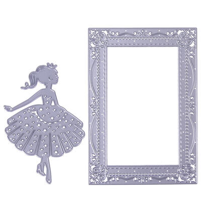 

2pcs Metal Cutting Dies Dressing Girl DIY Scrapbook Embossing Stencil Craft