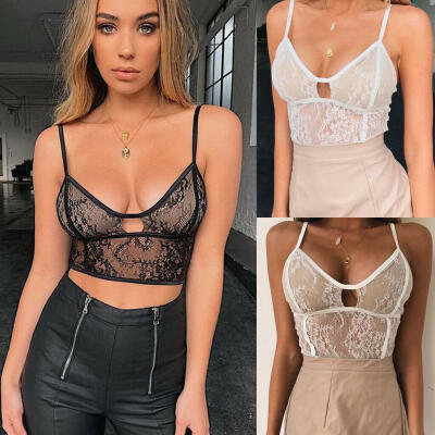 

Women Lace Floral Bralette Bralet Bra Bustier Unpadded Crop Top Cami Tank Tops