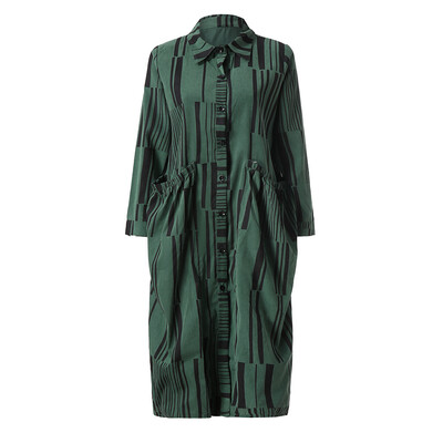 

Toponeto Womens Winter Outwear Striped Print Pockets Vintage Oversize Coats
