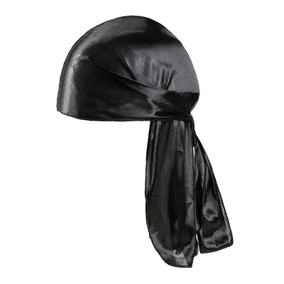 

4 Colors Kids Baby Silky Durag Long Tail Pirate Hat Muslim Turban Hijab Cap Cancer Chemo Hats