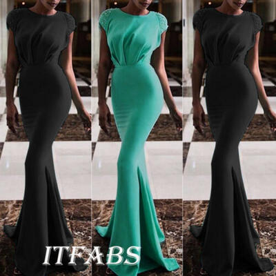 

Women Formal Wedding Bridesmaid Evening Party Ball Prom Gown Long Cocktail Dress