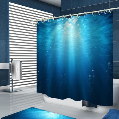 

Shower Curtain Waterproof Polyester Fabric Bath Curtains 12 Grommet Holes Bathroom Curtains for Bathtub Showers