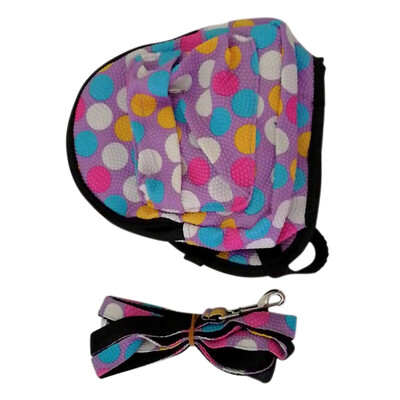 

Pet Dog Cute Backpack&Leash Set Printed Colorful Dot Pattern Bag for Sundries Puppy Dog Outdoor Walking Training Supplies