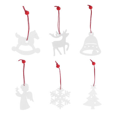 

6pcs Elk Tree Wooden Christmas Hanging Decorations Xmas Home Party Ornament
