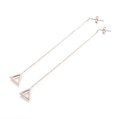 

304 Stainless Steel Stud Earrings Triangle Rose Gold 105mm Pin 08mm